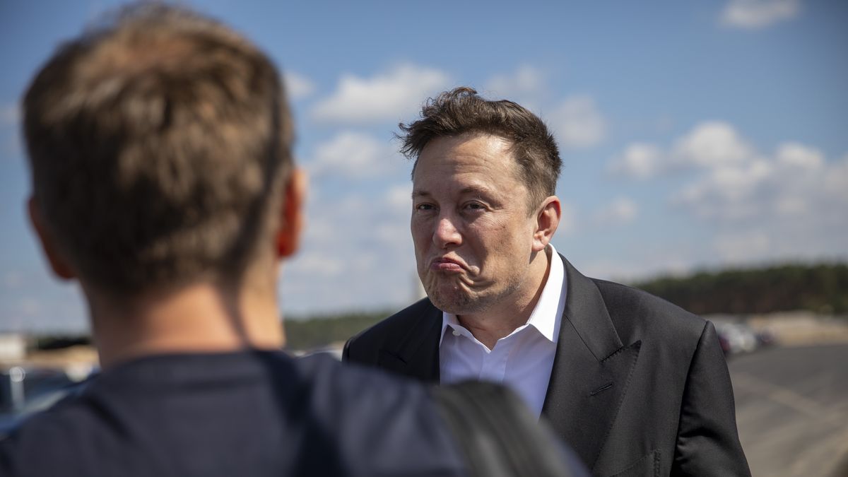 Elon Musk na placu budowy Gigafactory Berlin-Brandenburg we wrześniu 2020 r. (Getty Images, Fot: Maja Hitij)