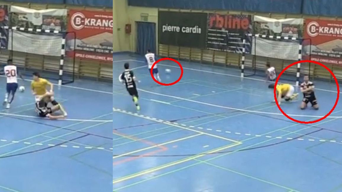 Zdjęcie okładkowe artykułu: Facebook / Futsal Ekstraklasa / Na zdjęciu: Mateusz Suchodolski (Dremat Futsal Opole Komprachcice) cieszy się z gola, którego... nie było