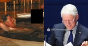 Rozbawiony Bill Clinton tłumaczy się ze zdjęcia z kobietą w jacuzzi znalezionego w aktach Epsteina: "Nie wiem, kim ona jest"