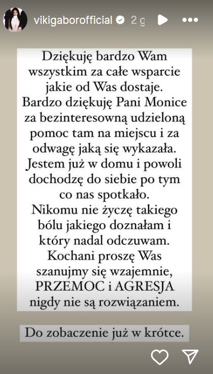 Viki Gabor przerwała milczenie