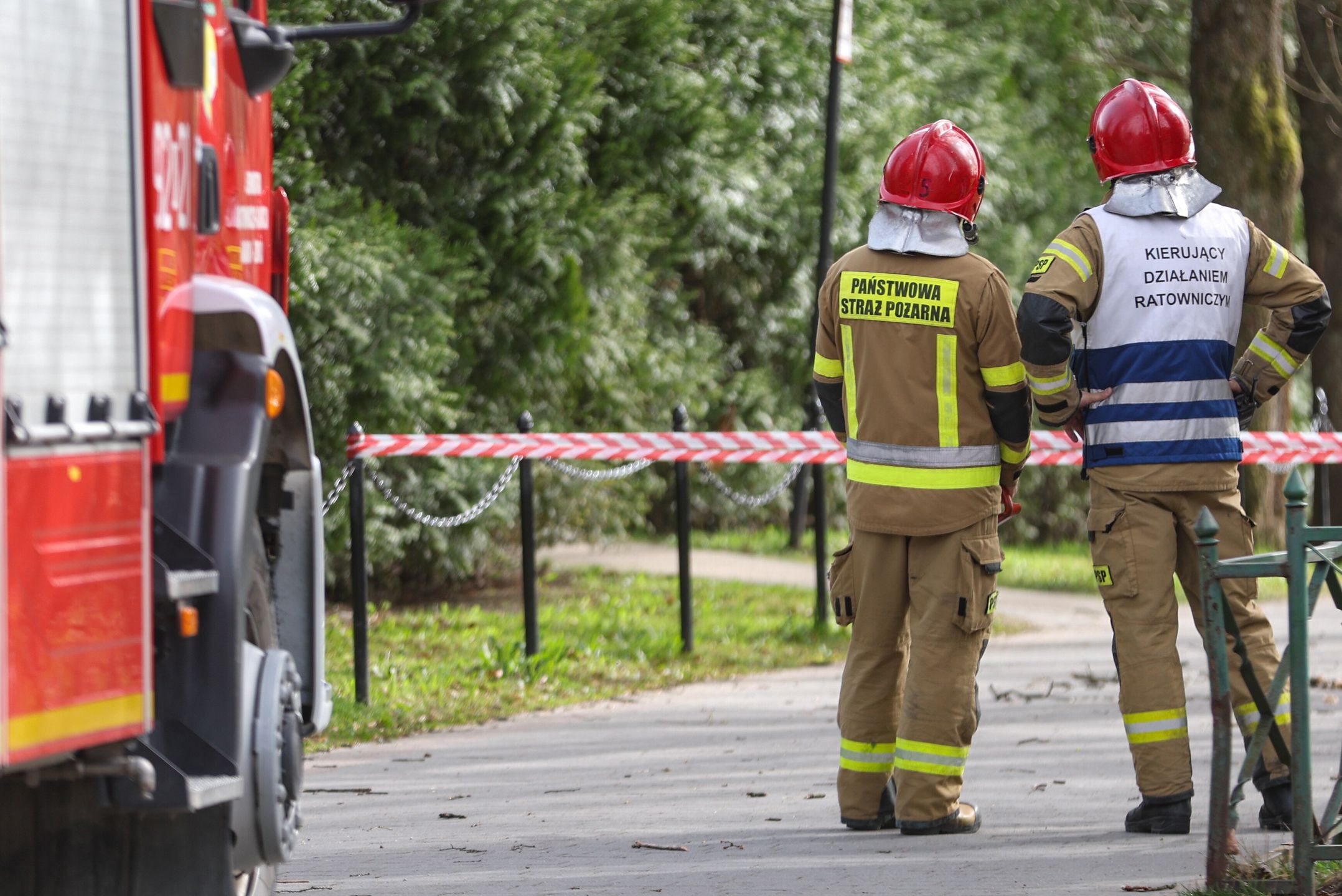 Strażacy na miejscu tragedii w Rabce-Zdroju