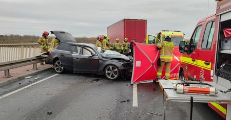 Tragiczny wypadek na drodze krajowej nr 50 w powiecie płockim. Nie żyje 23-letni kierowca audi!