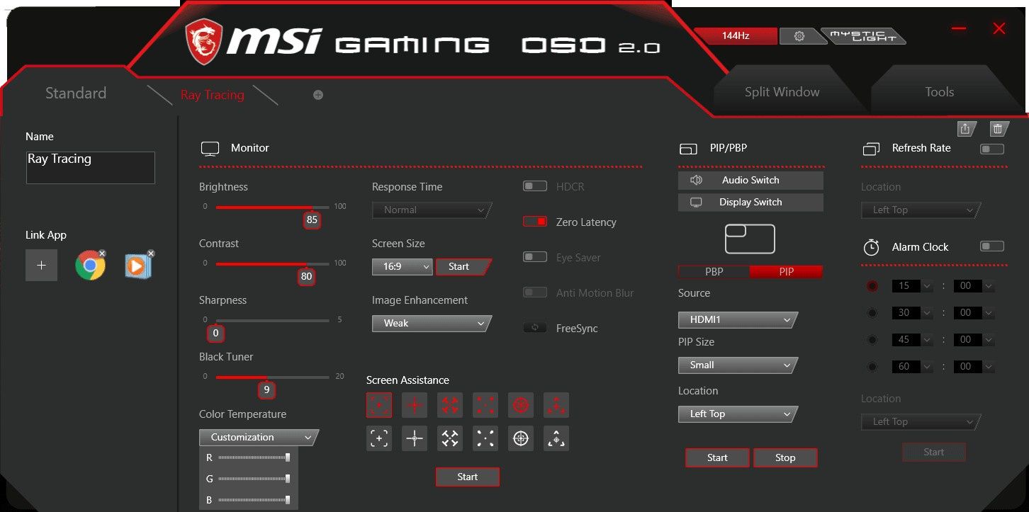 Aplikacja MSI Gaming OSD