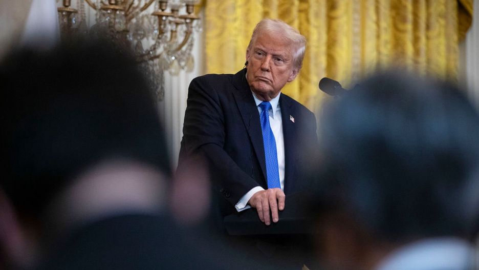 President Trump And Japanese Prime Minister Ishiba Hold News Conference
US President Donald Trump during a news conference with Shigeru Ishiba, Japan's prime minister, not pictured, during a news conference with in the East Room of the White House in Washington, DC, US, on Friday, Feb. 7, 2025. Trump said he wanted the US to eliminate its trade deficit with Japan during a meeting with Ishiba that saw the visiting Japanese leader highlight new potential investments by some of his country's automotive giants. Photographer: Anna Rose Layden/UPI/Bloomberg via Getty Images
Bloomberg
japanese, international relations, 2025uspolitics, north american, foreign relations, us, united states of america, presser, the white house, americas, press, news conference, u.s.a., american, u.s. government, east asian, government news