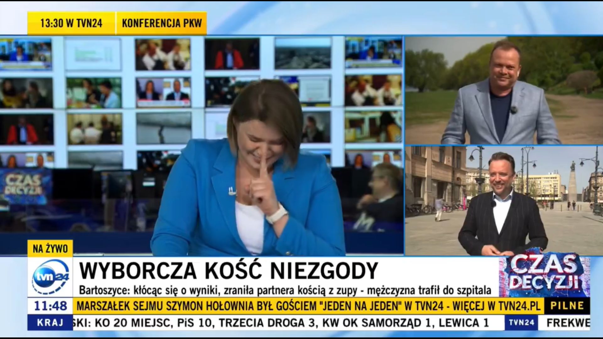 Dziennikarka TVN24 wybuchła śmiechem na wizji