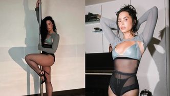 Demi Lovato prezentuje odchudzoną sylwetkę, tańcząc na rurze na planie teledysku