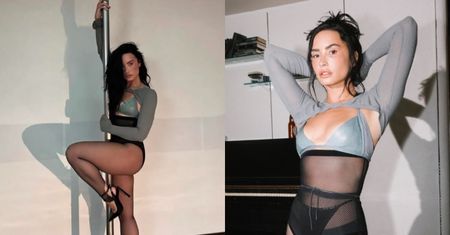 Demi Lovato prezentuje odchudzoną sylwetkę, tańcząc na rurze na planie teledysku