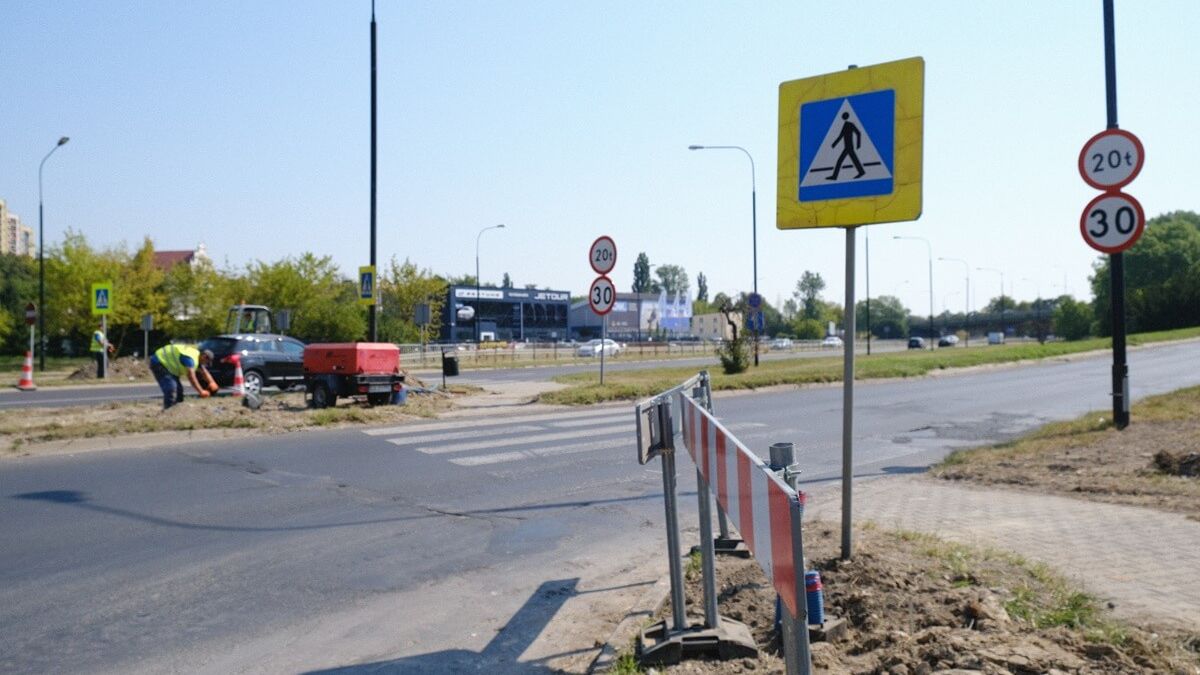 Budowa doświetlenia przejścia dla pieszych na al. Tysiąclecia, w rejonie z ul. Działkową