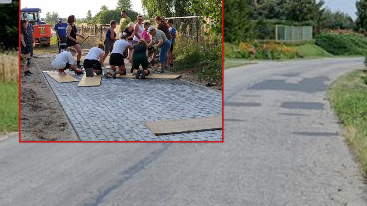 Mieszkanki wsi same wybrukowały chodniki.