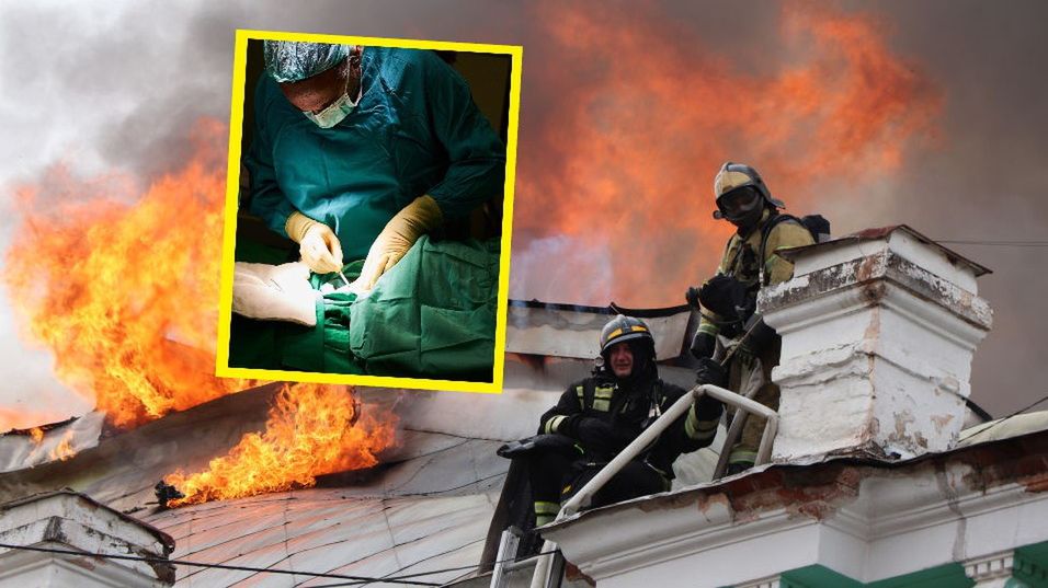 Lekarze operowali pomimo pożaru