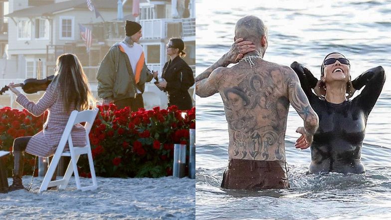Kourtney Kardashian i Travis Baker świętują pierwszą rocznicę zaręczyn: kąpiel w oceanie, koncert smyczkowy i MNÓSTWO CZUŁOŚCI (ZDJĘCIA)
