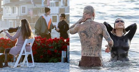 Kourtney Kardashian i Travis Baker świętują pierwszą rocznicę zaręczyn: kąpiel w oceanie, koncert smyczkowy i MNÓSTWO CZUŁOŚCI (ZDJĘCIA)