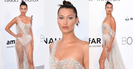 Półnaga Bella Hadid, wypadający biust Nicki Minaj i piersi Iriny Shayk na imprezie w Cannes (ZDJĘCIA)