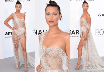 Półnaga Bella Hadid, wypadający biust Nicki Minaj i piersi Iriny Shayk na imprezie w Cannes (ZDJĘCIA)