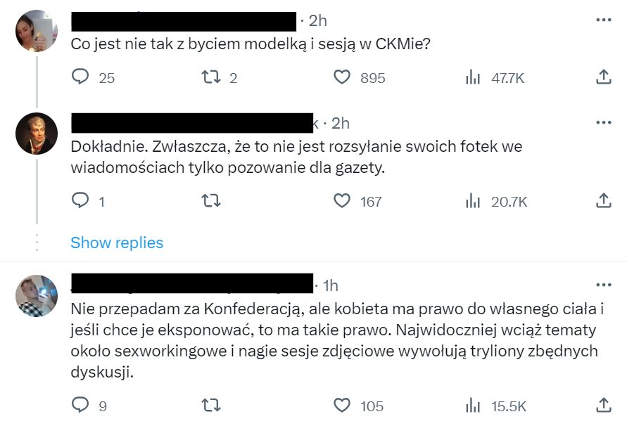 Komentarze nie piętnują Torkowskiej za zdjęcia w CKM