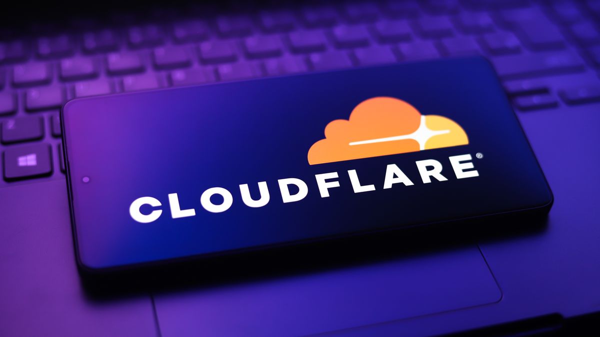 The Cloudflare logo appears on a smartphone screen in this photo illustration in Ontario, Canada, on March 10, 2026. (Photo by Thomas Fuller/NurPhoto via Getty Images)