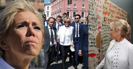 Pomarszczona Brigitte Macron zwiedza Sankt Petersburg (ZDJĘCIA)