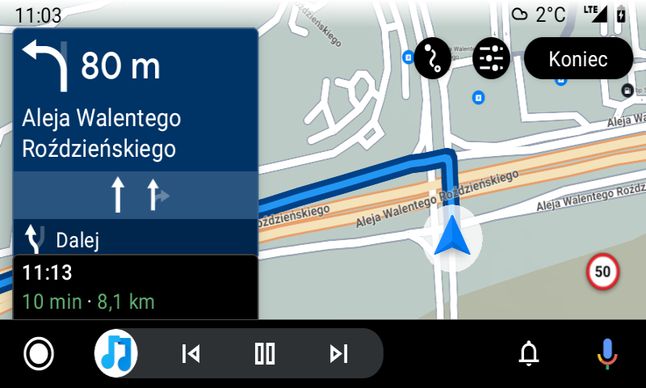 W Androidzie Auto można już także korzystać m.in. z nawigacji Sygic, fot. Oskar Ziomek.