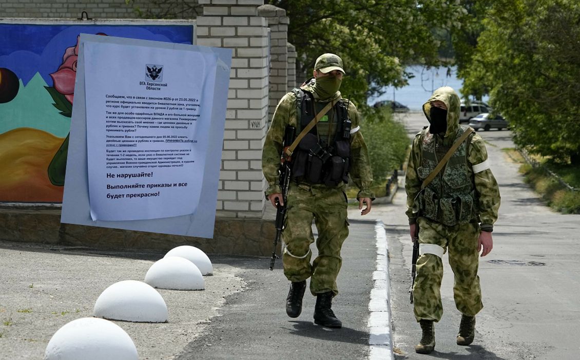 Rosjanie grożą właścicielom sklepów w Chersoniu. Wywiesili ogłoszenia