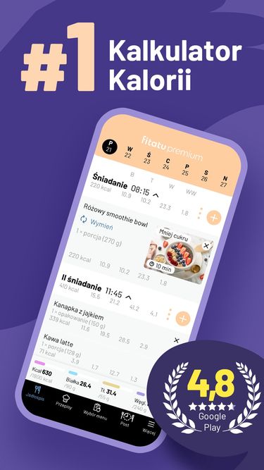 Aplikacja Fitatu pomaga liczyć kalorie od pierwszego użycia.