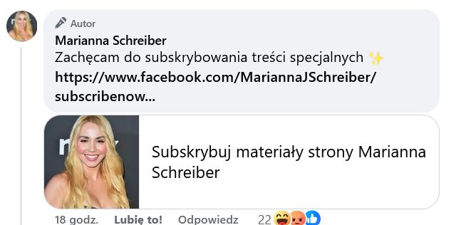 Tyle kosztują "treści specjalne" Marianny Schreiber