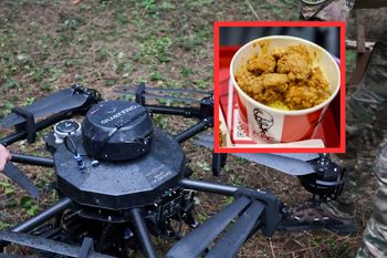 Kurczak z KFC dostarczony dronem na front. Nietypowa akcja ukraińskich żołnierzy