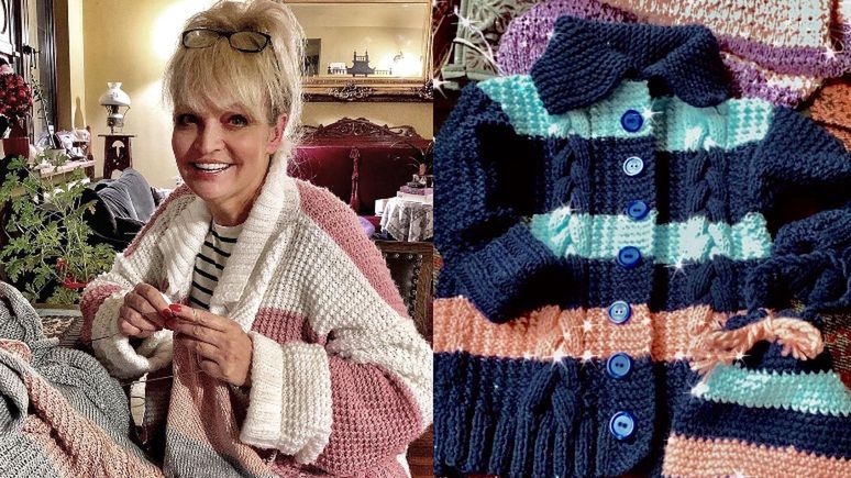 Adrianna Biedrzyńska robi na drutach