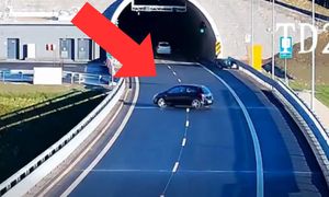 Było o włos od tragedii. Kierowca zrobił to tuż przed tunelem