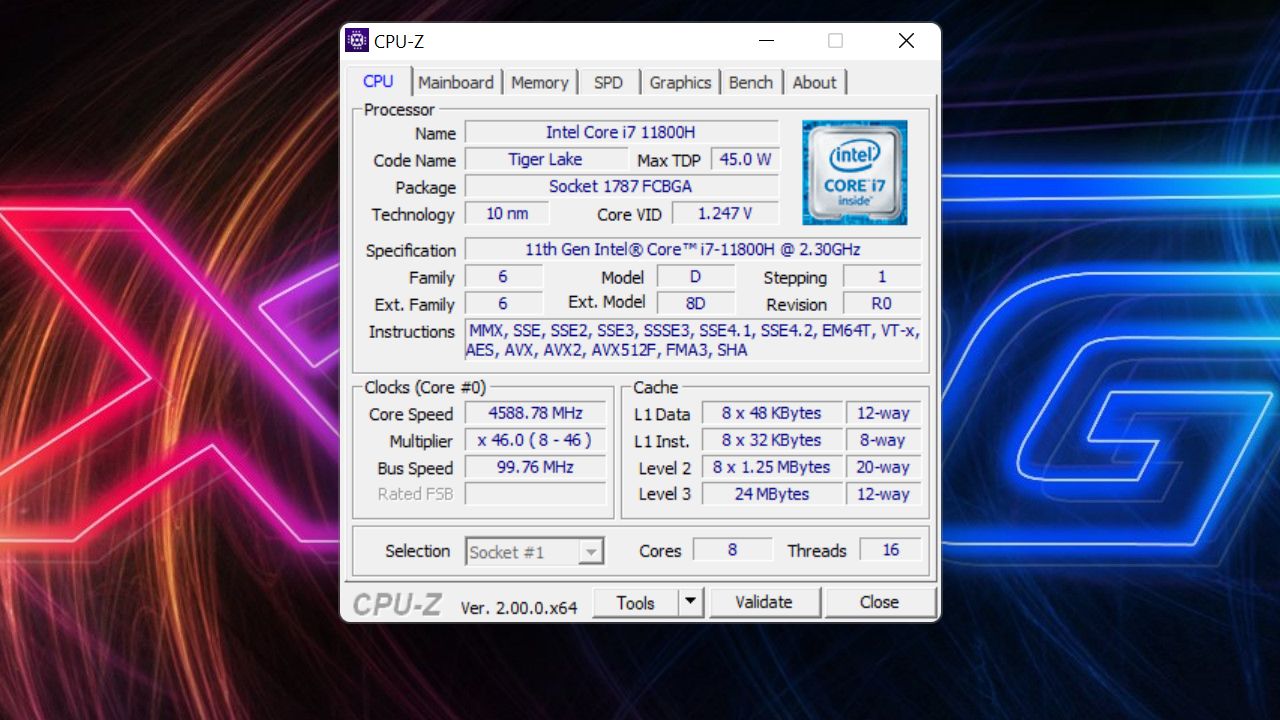 Intel Core i7 11800H bez tajemnic