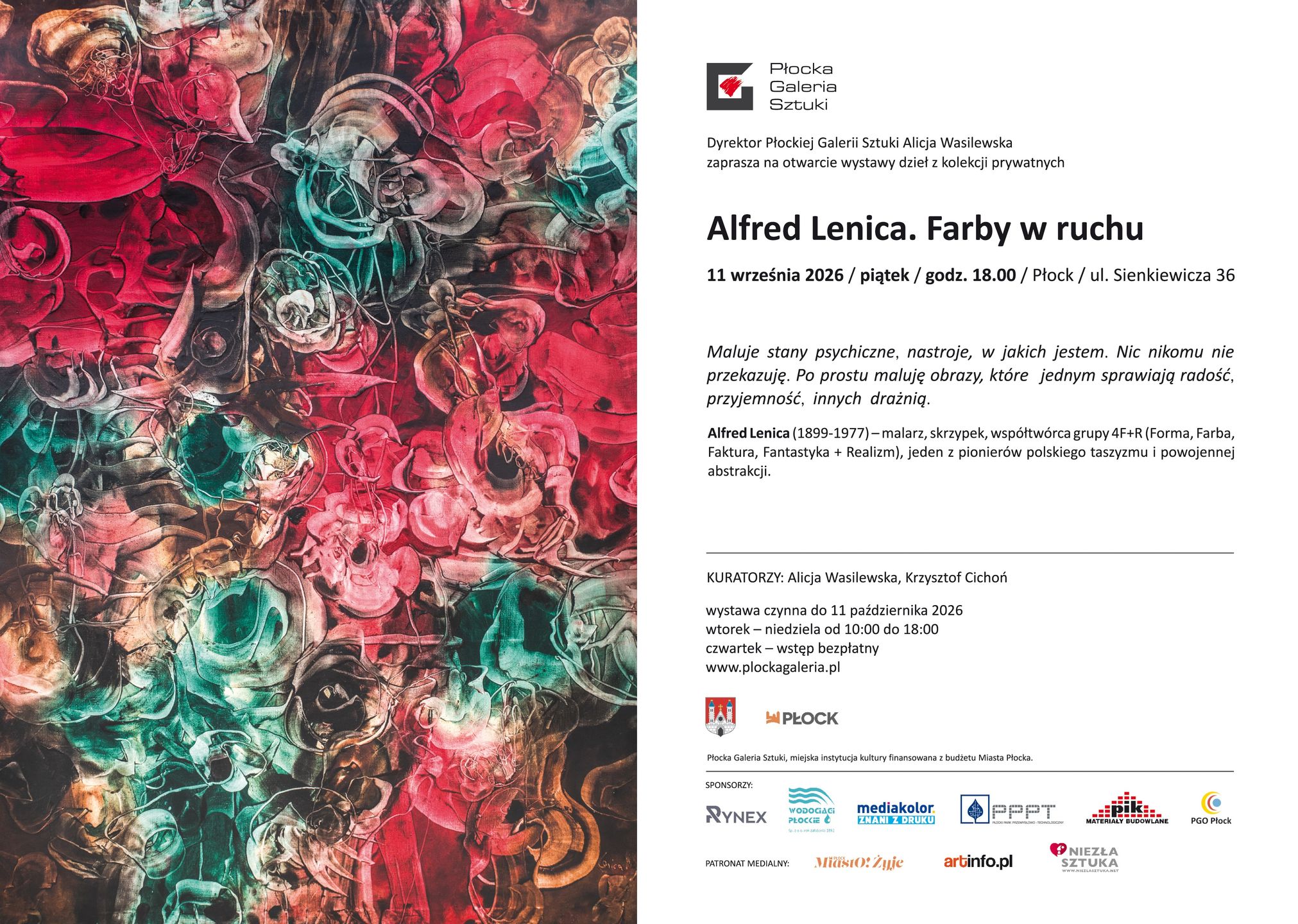 Zaproszenie na wystawę prac Alfreda Lenica 