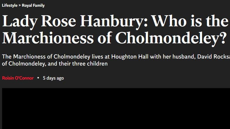 Artykuł o Rose Hanbury