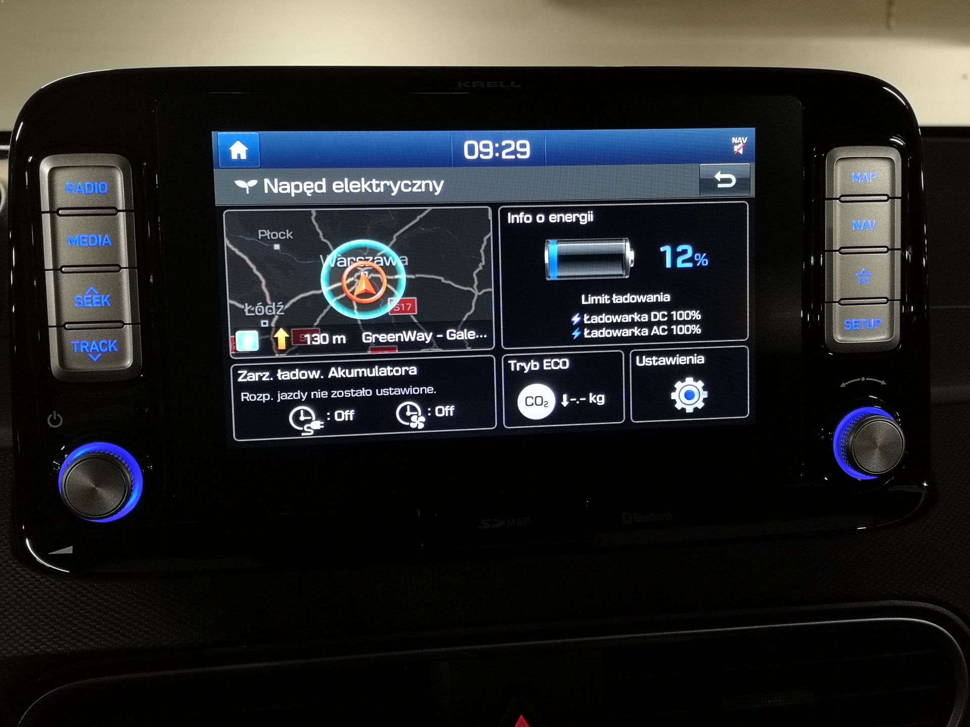 Hyundai Kona Electric: System zarządzania energią oraz audio Krell 6