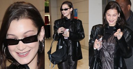Mroczna Bella Hadid w folii i skórze