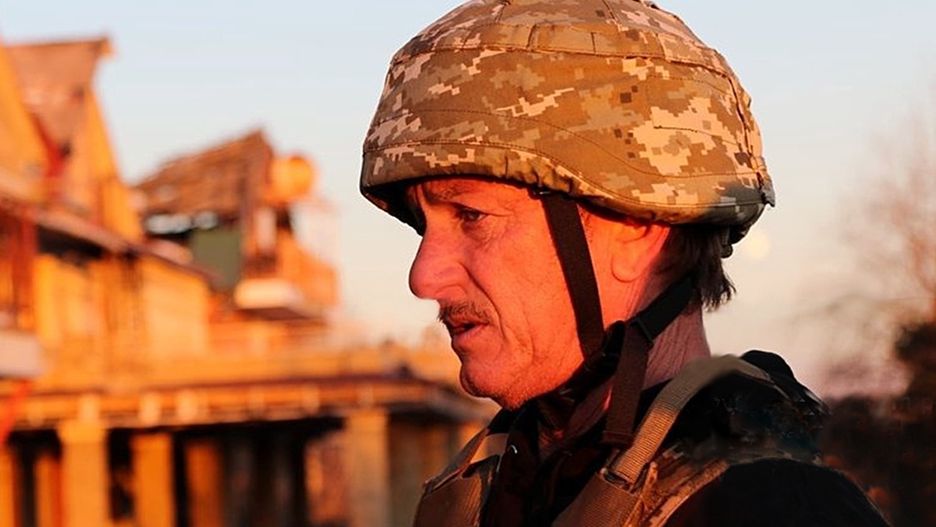 Sean Penn na Ukrainie w listopadzie 2021 r.