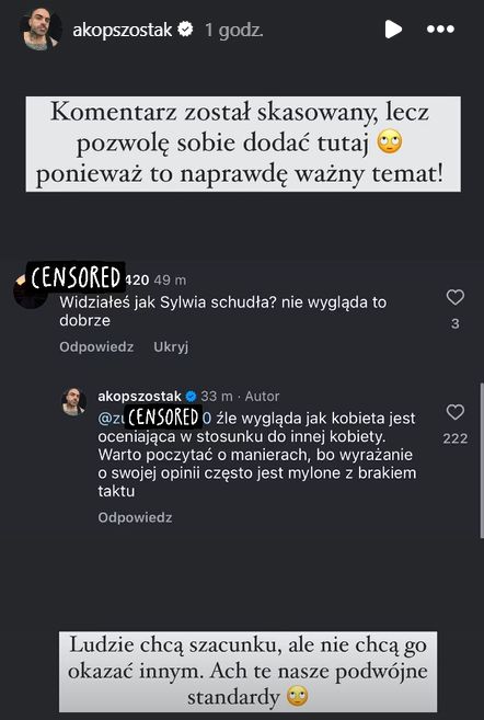 Akop Szostak zareagował na komentarz 
