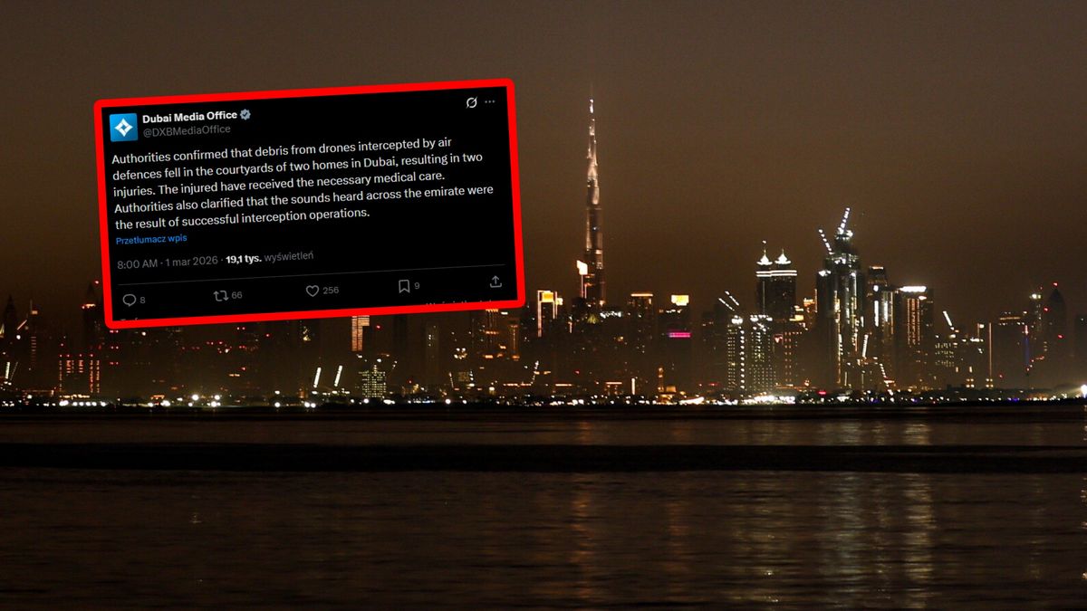 Szczątki dronów spadły w Dubaju.