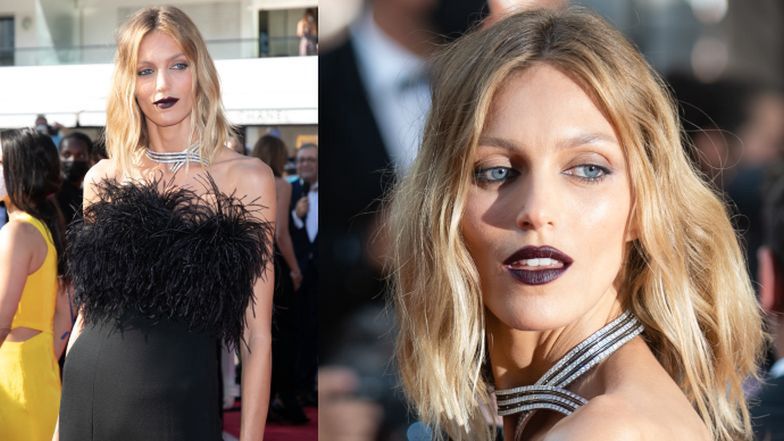 Anja Rubik kusi CZARNYMI USTAMI z czerwonego dywanu w Cannes (ZDJĘCIA)