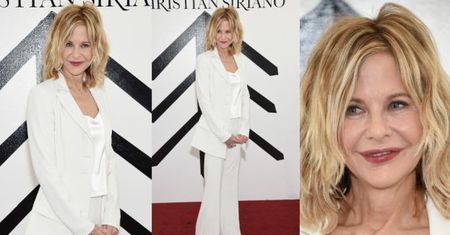 56-letnia Meg Ryan w bieli na tygodniu mody