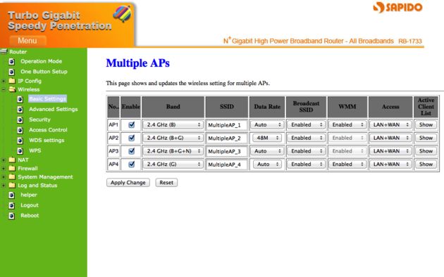 SAPIDO Turbo Gigabit Router RB-1733