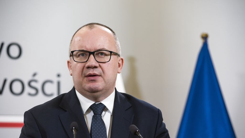 WARSAW, MASOVIAN VOIVODESHIP, POLAND - 2024/03/14: Poland's Minister of Justice, Adam Bodnar speaks at the press conference with Vera Jourova in Warsaw. Today, Vera Jourova, Vice-President of the European Commission, came to Poland and met with the Minister of Justice, Adam Bodnar. Vice-President Jourova spoke about the threats before the European Parliament elections. Minister Bodnar informed Vera Jourova that the government is implementing a plan to restore the rule of law in Poland, which determines the payment of EU funds to Poland for the National Reconstruction Plan. (Photo by Attila Husejnow/SOPA Images/LightRocket via Getty Images)