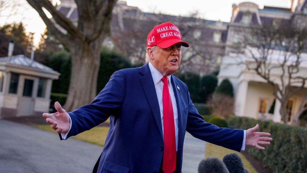 President Trump Departs White House For Florida
WASHINGTON, DC - FEBRUARY 28: U.S. President Donald Trump speaks to members of the media before boarding Marine One on the South Lawn of the White House on February 28, 2025 in Washington, DC. Trump spoke about his contentious Oval Office meeting with Ukrainian President Volodymyr Zelensky.  (Photo by Andrew Harnik/Getty Images)
Andrew Harnik