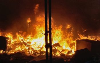 Pożar opuszczonej hali przy ul. Olimpijskiej w Gorzowie