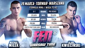 Michał Miłek i Alan Kwieciński w walce MMA na FEN 11