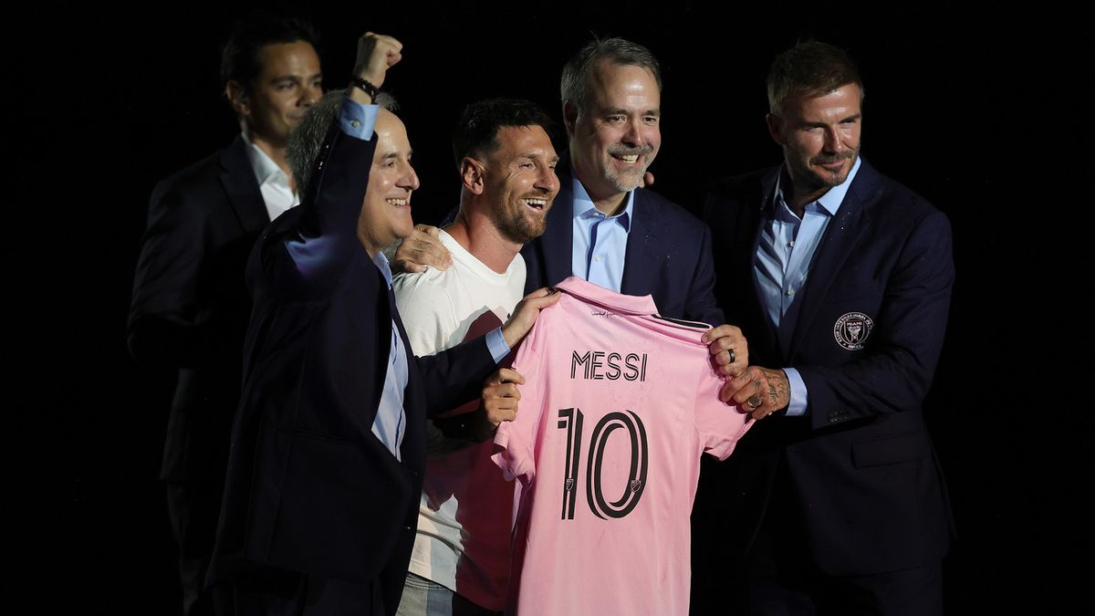 Getty Images / Megan Briggs / Jorge Mas, Lionel Messi, Jose Mas i David Beckham