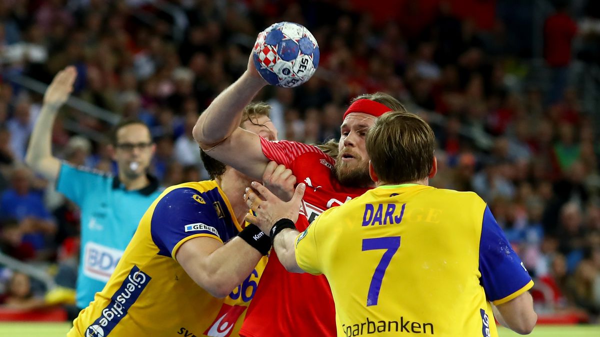 Mecz Dania - Szwecja podczas ME 2018