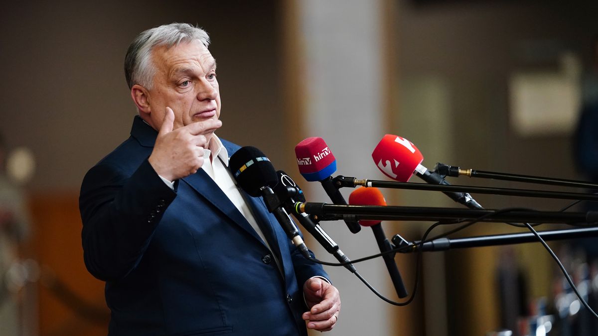 BRUSSELS, BELGIUM - MARCH 19:  Viktor Orban, Prime Minister of Hungary attends a press conference at the end of the European Council summit on March 19, 2026 in Brussels, Belgium. European Union leaders were meeting to discuss the military escalation in the Middle East and its consequences for EU energy prices and energy security, among other topics. (Photo by Pier Marco Tacca/Getty Images)