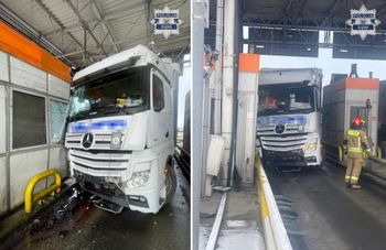 Ciężarówka wjechała w bramkę autostrady A4. Utrudnienia koło Gliwic