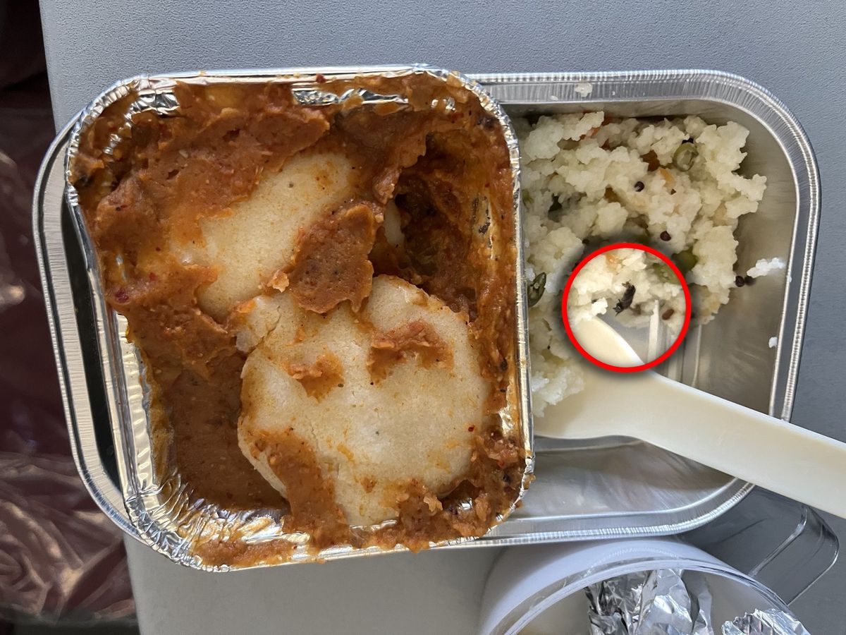 Pasażer twierdzi, że w jego posiłku był karaluch 