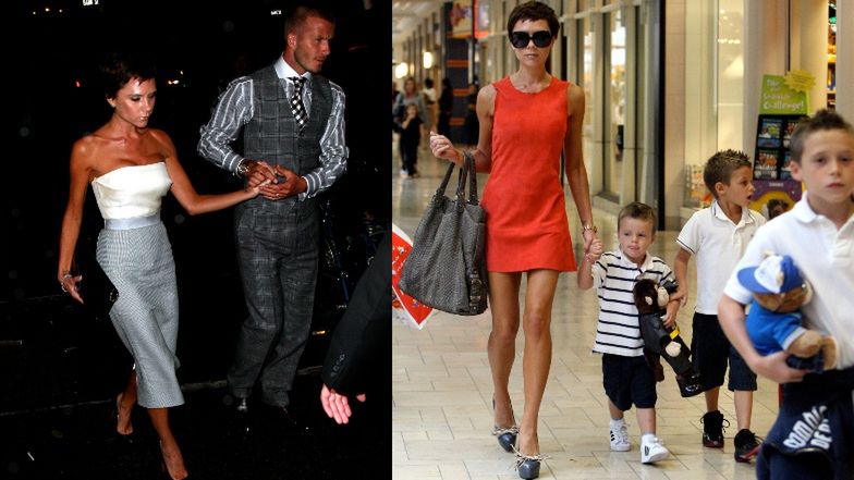 Victoria Beckham z mężem i synami w 2008 roku