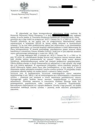 Dziwne wezwania do zapłaty. Policja nie widzi problemu